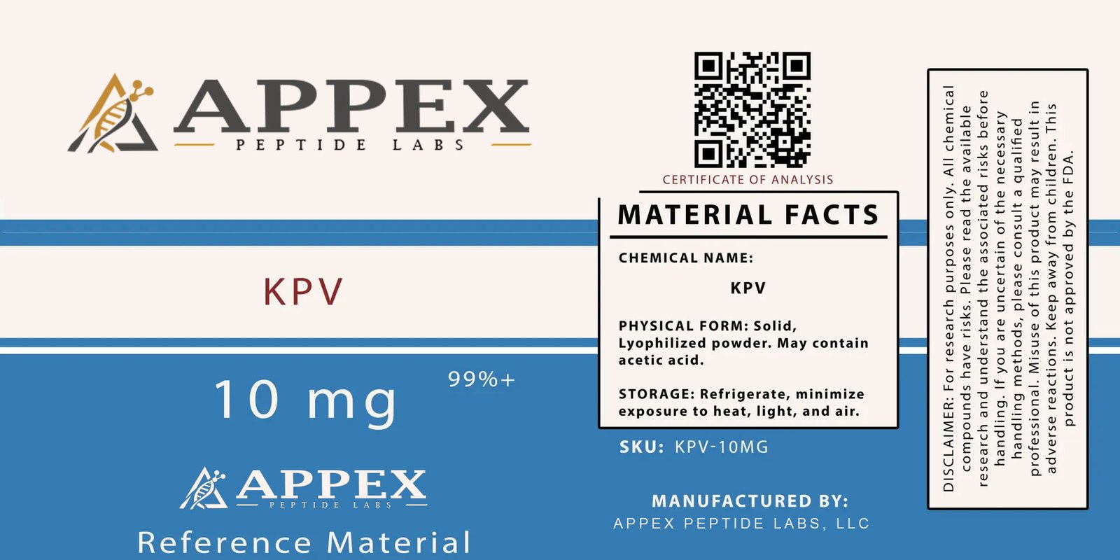 Laboratory-grade KPV Peptide