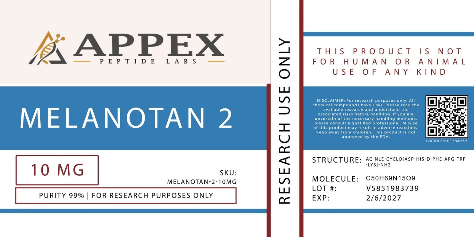 Melanotan 2 (MT-II) Peptide